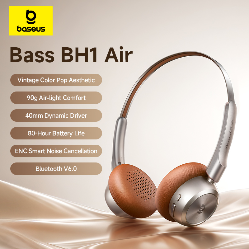 Anc Wireless Over Ear Headphones - سماعات رأس لاسلكية Baseus BH1 Air