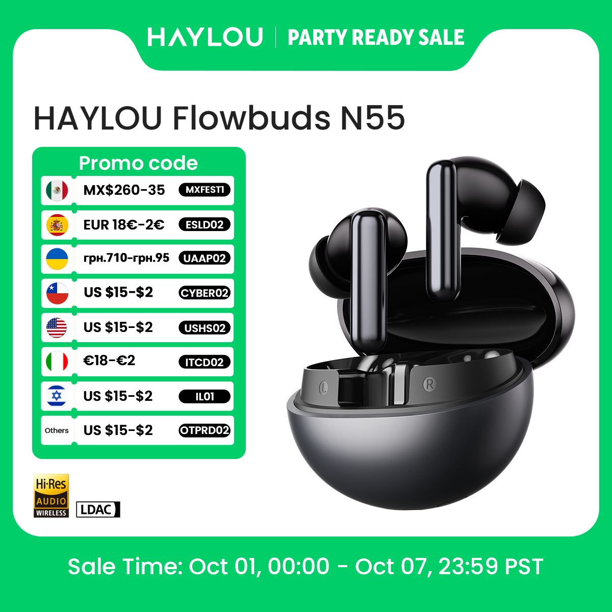 Type C Wired Earphones With Mic - سماعات أذن لاسلكية HAYLOU Flowbuds N55